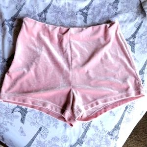 velvet hi-rise shorts